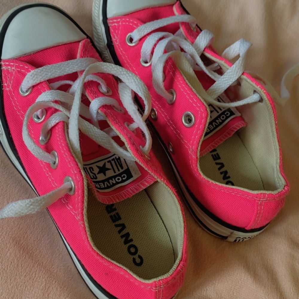 Converse Pink Canvas Sneakers with Rubber Toe Cap